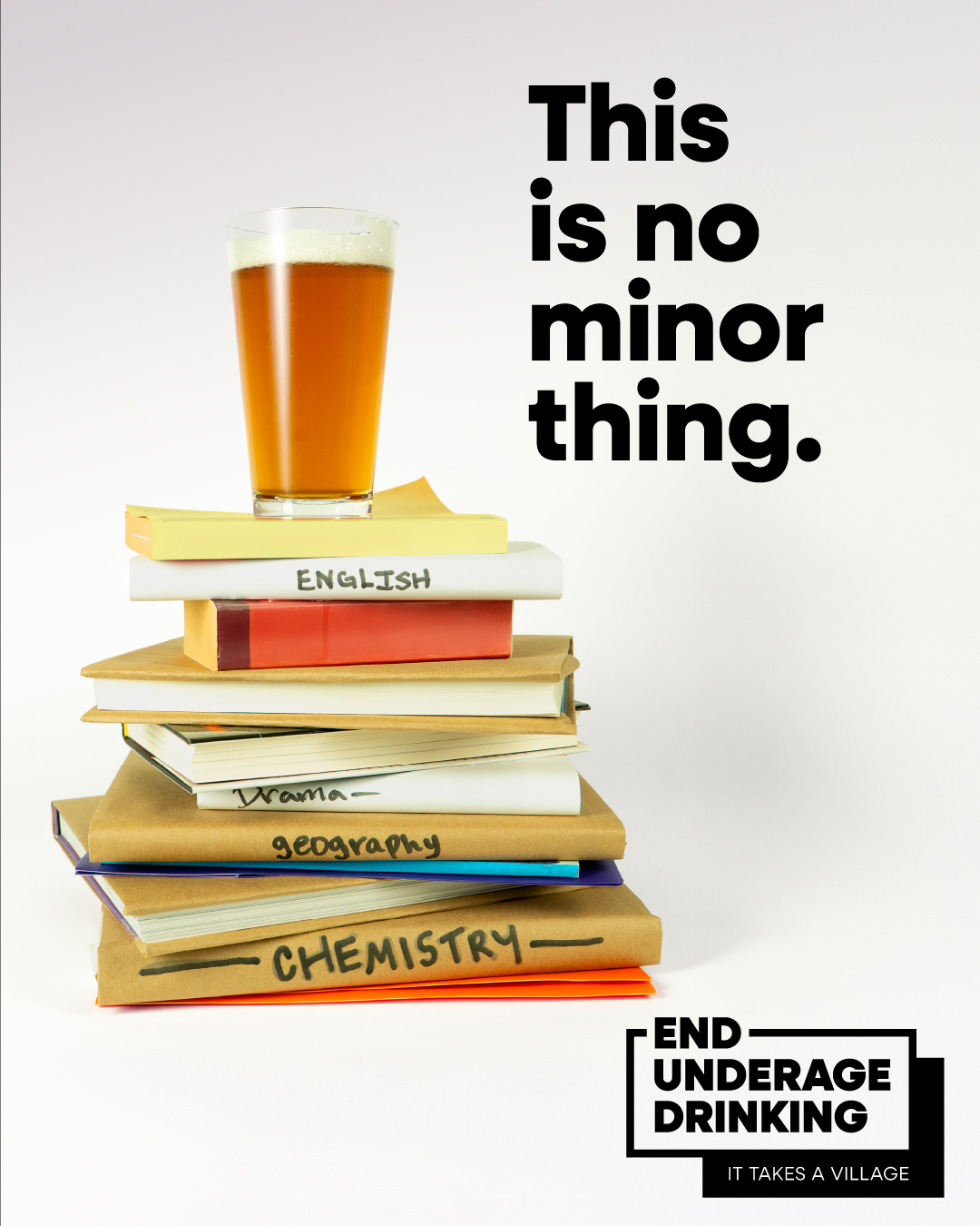 stack of books with headline 'this is no minor thing'